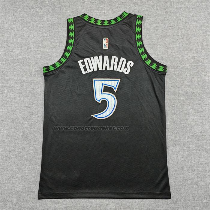 Maglia Bambino Minnesota Timberwolves Anthony Edwards No 5 Classic 2025-26 Nero